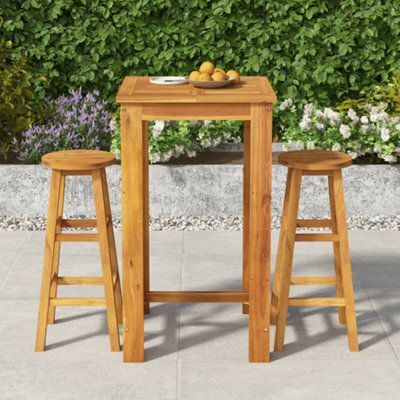 Berkfield 3 Piece Garden Bar Set Solid Wood Acacia - image 1