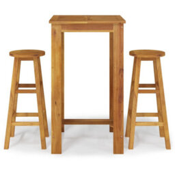 Berkfield 3 Piece Garden Bar Set Solid Wood  Acacia - thumbnail 2