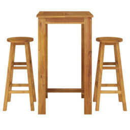 Berkfield 3 Piece Garden Bar Set Solid Wood  Acacia - thumbnail 3
