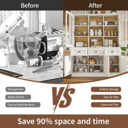 Abrihome Tall Cabinets, Display Cabinet, Kitchen Cabinet, Dining Room Cabinet With Drawers, Freestanding Display Cabinet, White - thumbnail 4