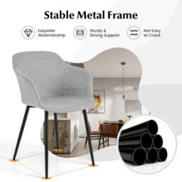 Costway Set Of 2 Dining Chairs Upholstered Armless Accent Chair With Ergonomic Backrest - thumbnail 4