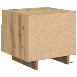 Berkfield Modern Bedside Cabinet With Led Lights Artisan Oak 40X39X37 Cm - thumbnail 8