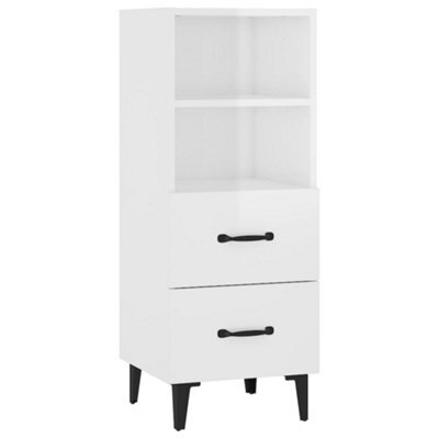 Berkfield Classic Sideboard High Gloss White 34.5X34X90 Cm Engineered Wood - image 1