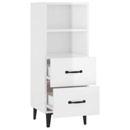 Berkfield Classic Sideboard High Gloss White 34.5X34X90 Cm Engineered Wood - thumbnail 7