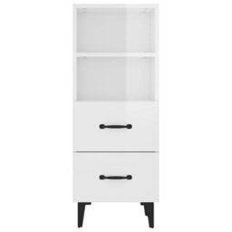 Berkfield Classic Sideboard High Gloss White 34.5X34X90 Cm Engineered Wood - thumbnail 6