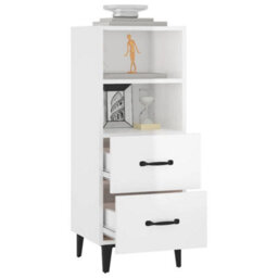 Berkfield Classic Sideboard High Gloss White 34.5X34X90 Cm Engineered Wood - thumbnail 5