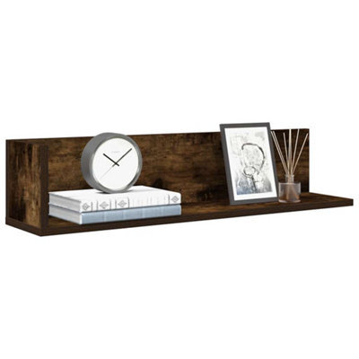 Berkfield Wall Shelves 2 Pcs Smoked Oak 75X16.5X16.5 Cm Engineered Wood - image 1