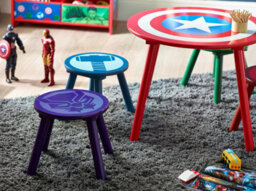 Disney Marvel Avengers Table And Stools Set, 15mm Mdf, Pine Wood, Multicolour, Table: W60 X D60 X 48Cm, Stools: W28 X D28 X H28Cm - thumbnail 6