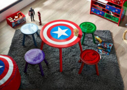 Disney Marvel Avengers Table And Stools Set, 15mm Mdf, Pine Wood, Multicolour, Table: W60 X D60 X 48Cm, Stools: W28 X D28 X H28Cm - thumbnail 5