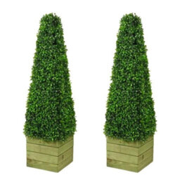 Pair - Artificial Pyramid Tree 90Cm Decorative Topiary Plant For Indoor And Outdoor Use In Gardens Entrances And Patios - thumbnail 1