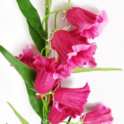 Leaf Pack Of 6 X 100Cm Trumpet Artificial Flower Stem Fuchsia Pink - thumbnail 4