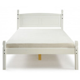 "Mercers Furniture Corona White 4Ft6 Double Low End Bed Frame Solid Wood Pine Wooden Painted 4'6"" With Mexican Styling" - thumbnail 6