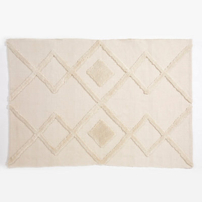 Windsor 120X170Cm Cream Geo Tufted Rug - image 1
