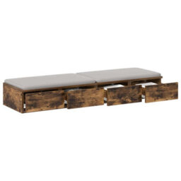 Berkfield Bed Drawers Smoked Oak 120X36,5X16,5 Cm Engineered Wood - thumbnail 3