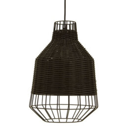 Orsina Black Rattan Pendant Lamp, Eco-Friendly Hanging Rattan Pendant Light, Durable Hanging Rattan Ceiling Lamp - thumbnail 2