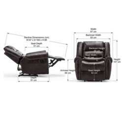 More4Homes Denver Bonded Leather Recliner Armchair W Stud Sofa Home Lounge Chair Reclining (Brown) - thumbnail 9