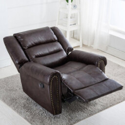 More4Homes Denver Bonded Leather Recliner Armchair W Stud Sofa Home Lounge Chair Reclining (Brown) - thumbnail 8