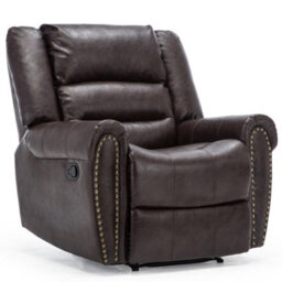 More4Homes Denver Bonded Leather Recliner Armchair W Stud Sofa Home Lounge Chair Reclining (Brown) - thumbnail 2