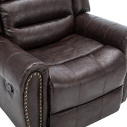 More4Homes Denver Bonded Leather Recliner Armchair W Stud Sofa Home Lounge Chair Reclining (Brown) - thumbnail 6