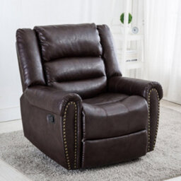More4Homes Denver Bonded Leather Recliner Armchair W Stud Sofa Home Lounge Chair Reclining (Brown) - thumbnail 7