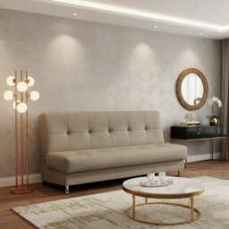Enduro Iii Sofa Bed For Living Room Polyurethane Foam Wave Spring Wooden Frame Click Clack 193X90X85Cm Beige - thumbnail 1