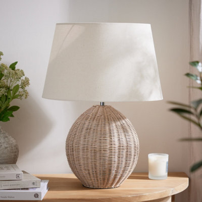 Dibor Large Wicker Fairport Living Room Décor Bedside Table Lamp Office Desk Lamp Night Light Table Lamp - image 1