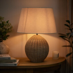 Dibor Large Wicker Fairport Living Room Décor Bedside Table Lamp Office Desk Lamp Night Light Table Lamp - thumbnail 3