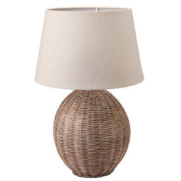 Dibor Large Wicker Fairport Living Room Décor Bedside Table Lamp Office Desk Lamp Night Light Table Lamp - thumbnail 2