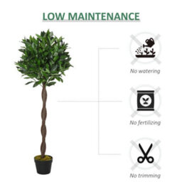 Outsunny Set Of 2 120Cm Artificial Bay Laurel Topiary Trees W/ Pot Fake - thumbnail 6