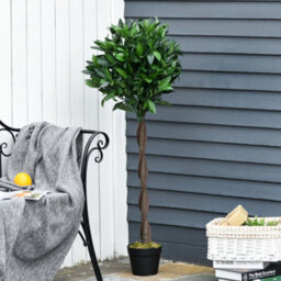 Outsunny Set Of 2 120Cm Artificial Bay Laurel Topiary Trees W/ Pot Fake - thumbnail 7