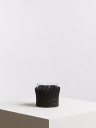 Orsina Modern Black Candle Holder, Coastal Styled Small Candle Holder, Natural Black And Round Glass Candle Holder - thumbnail 4