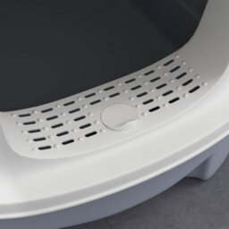 Pawhut Cat Litter Box, Hooded Cat Litter Tray With Lid, Scoop, Grey - thumbnail 9