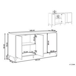 Beliani 4 Door Sideboard Cowell Dark Brown - thumbnail 3