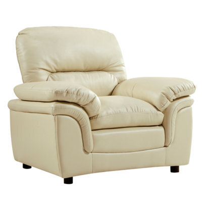 Furniture Instore Verona Cream Leather Aire Armchair - image 1