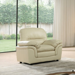 Furniture Instore Verona Cream  Leather Aire  Armchair - thumbnail 2