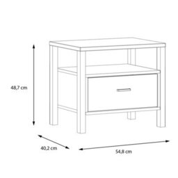 Wyld Haus Egtved Black And Natural Oak Wood Effect Bedside 1 Drawer - thumbnail 7