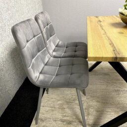 Kosy Koala Modern Dining Table Set With 2 Grey Velvet Chairs And Grey Velvet Bench Dining Room Furniture - thumbnail 6