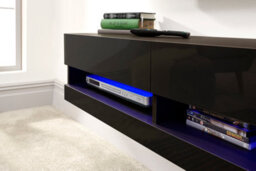 Gfw Galicia 120Cm Wall Tv Unit With Led Black - thumbnail 3