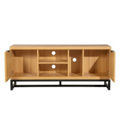 Hallowood Furniture Newquay Oak Effect Large Tv Stand With Metal Base - thumbnail 8