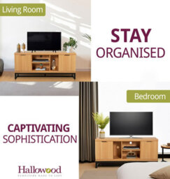 Hallowood Furniture Newquay Oak Effect Large Tv Stand With Metal Base - thumbnail 6