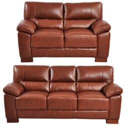 Furniture Instore Dalmore Genuine Leather Tan 3+2 Seater Sofa Set