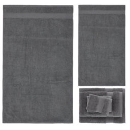 Catherine Lansfield Bathroom Anti Bacterial 500 Gsm Soft & Absorbent Cotton 6 Piece Towel Set Charcoal Grey - thumbnail 5
