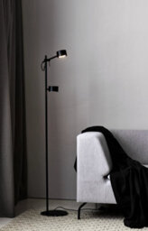 Nordlux Clyde Metal Floor Lamp 3-Level Dimming Black,mains Led