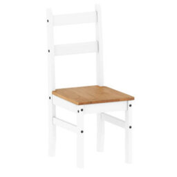 Dining Table & 4 Chairs White Budget Set Solid Wood Mexican Pine Wooden - thumbnail 4