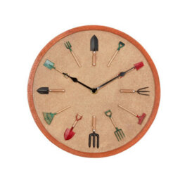 My Smart Buy 12In Garden Tool Wall Clock - 30 Cm Decorative Metal Clock With Hand-Painted Tools, Weatherproof, Quartz Movement - thumbnail 2