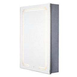 Living And Home Wall-Mounted Bathroom Mirror Cabinet With Led Lights And Shelves, Touch Switch - thumbnail 3