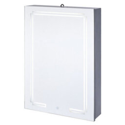 Living And Home Wall-Mounted Bathroom Mirror Cabinet With Led Lights And Shelves, Touch Switch - thumbnail 2