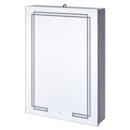 Living And Home Wall-Mounted Bathroom Mirror Cabinet With Led Lights And Shelves, Touch Switch - thumbnail 1
