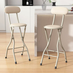 MCC Direct Folding Breakfast Bar Stool Padded High Chair Set Of 2 Beige