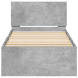 Vidaxl Bed Frame Without Mattress With Headboard Concrete Grey 75X190 Cm Small Single - thumbnail 5